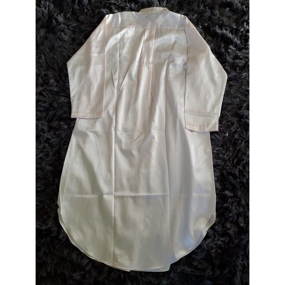 Carol Hochman Cottage Core Satin Long Button Down Embroidered Lace Pink Gown S - Picture 7 of 10